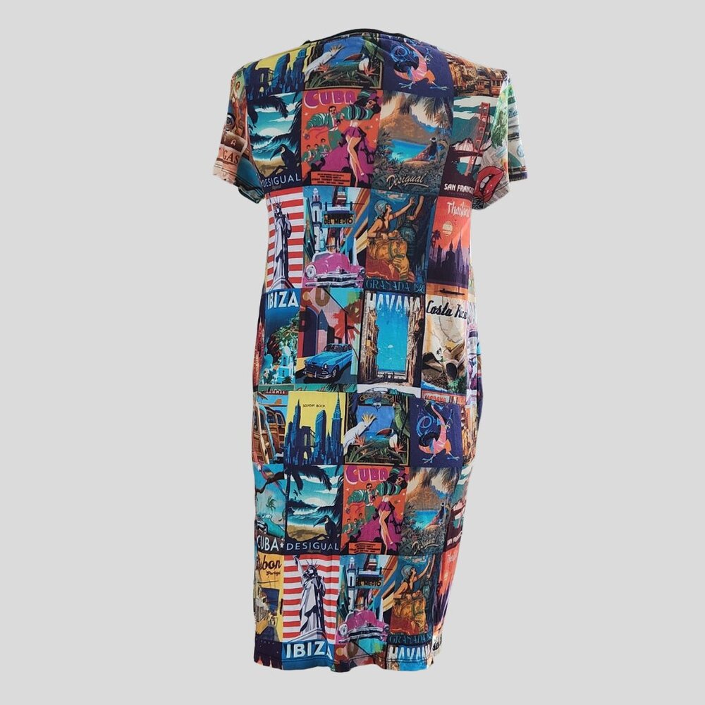 Desigual Phoebe Postcards Dress - Small - Picture 3 of 8